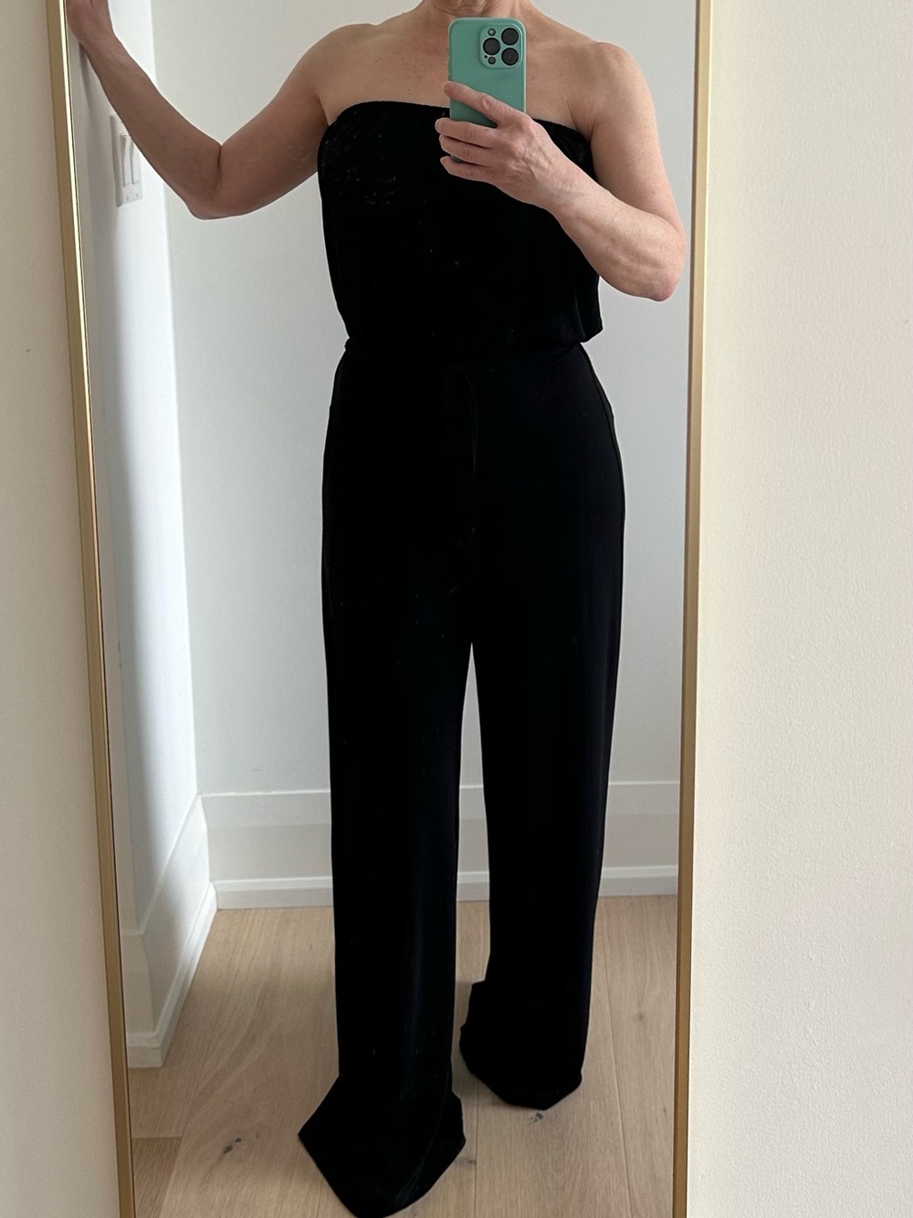 Sexy 70's Strapless Black Jumpsuit